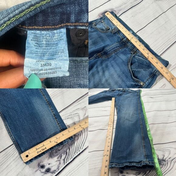 Wrangler Retro Western Jeans Men 33x30 Blue Slim Fit Straight Cowboy Denim - Picture 2 of 8